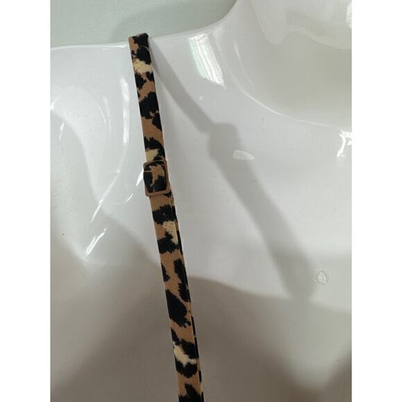 AERIE SWIMWEAR Cut Out Self Tie Front Leopard Print One Piece Swimsuit SL NWOT - Picture 4 of 7